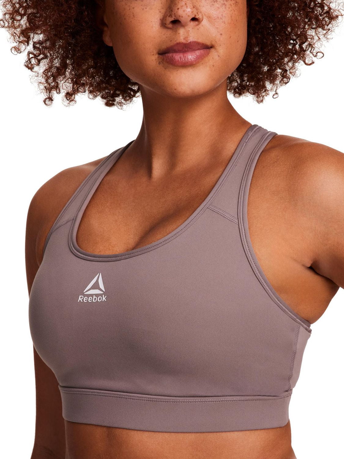 Reebok Women's Stronger Sports Bra with Mesh Panel and Removable Cups