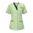 thumbnail image 1 of Baysbule Tunique d'Infirmière à Col en V pour Femmes Uniforme de Clinique Chemise de Protection Douce et Confortable à Manches Courtes, 1 of 2