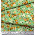 thumbnail image 3 of Soimoi Poly Georgette Fabric Leaves & Flower Floral Print Fabric by The Yard 52 Inch Wide, 3 of 3