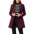 thumbnail image 1 of INSPIRE CHIC Manteau Long Classique pour Femme à Revers Cranté Manches Longues P Violacé, 1 of 7