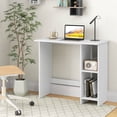 thumbnail image 3 of Costway Petit Bureau d'Ordinateur avec Rangement Bureau d'Écriture Moderne avec Tablette Ajustable Blanc, 3 of 10