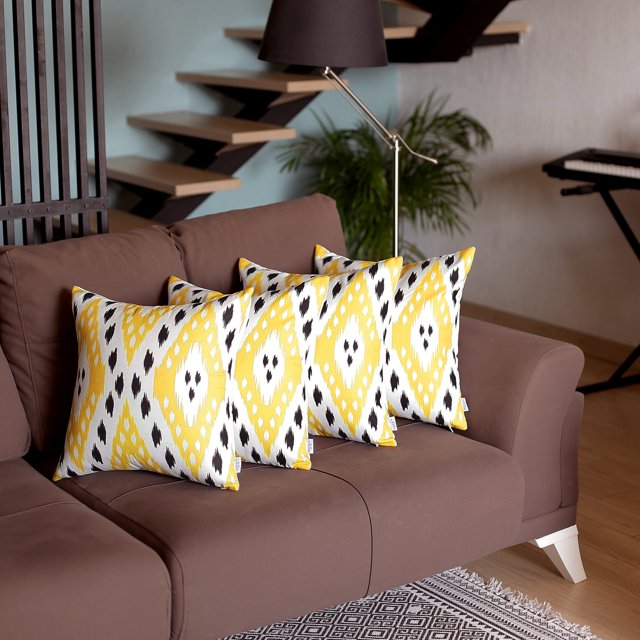 Ikat Decorative Square 18" Throw Pillow Cover (Set of 4)