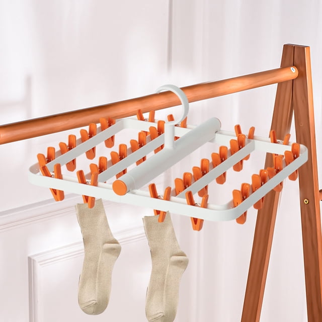 TIMIFIS Drying Rack Hanging Clothes Rack Clothes Rack Laundry Clothes Rack Clothes Rack Clothes Rack with Foldable Hanging Points 24 Clip Household Socks Underwear Underwear Toothbrush Holders
