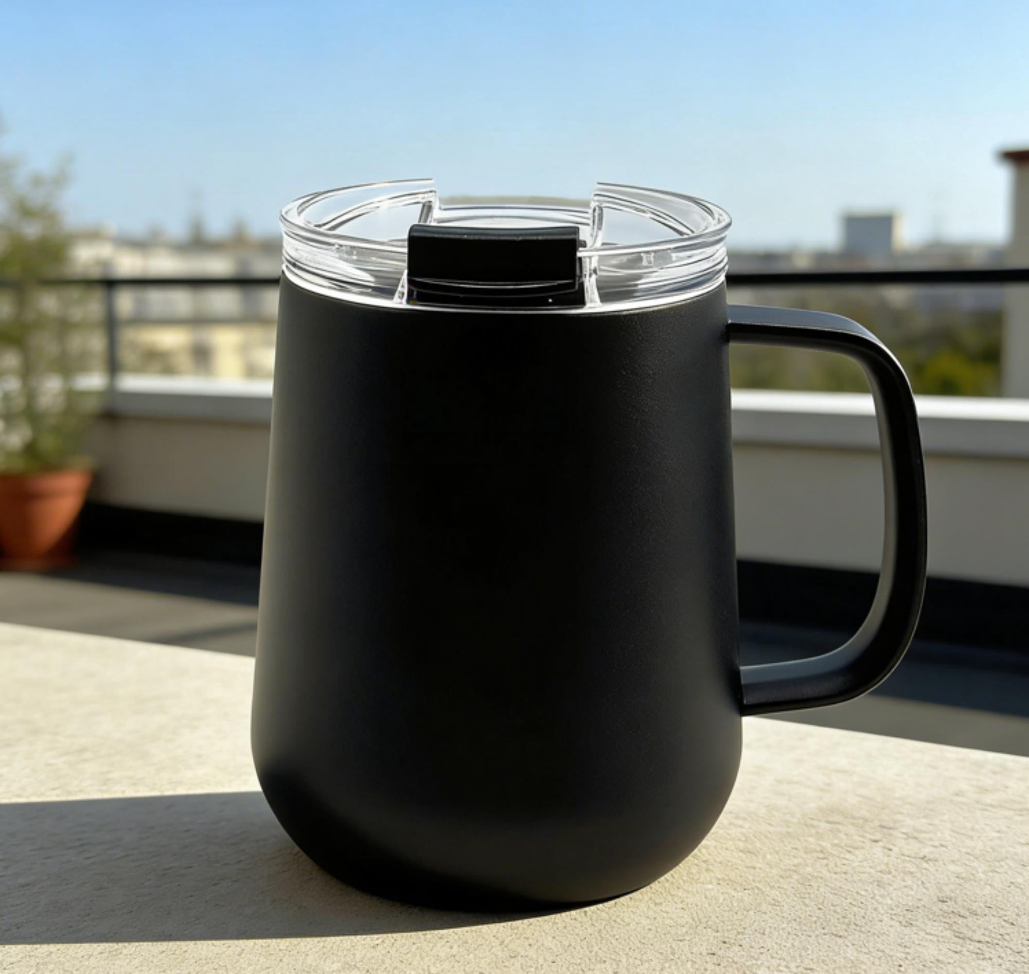 Mainstays 11oz Mme Mug Noir SS304 à l'intérieur + SS201 à l'extérieur, PP, PCTG, Silicone