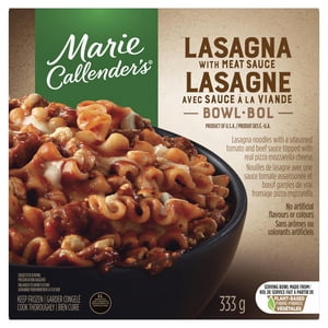 Marie Callender’s Lasagna with Meat Sauce Bowl - Lasagna Noodles with a Seasoned Tomato and Beef Sauce Topped with Real Pizza Mozzarella Cheese - No Artificial Flavours or Colours, Marie Callender's Lsg Bwl 333g