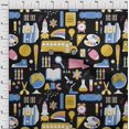 thumbnail image 4 of oneOone Georgette Viscose Black Fabric Kids Craft Projects Decor Fabric Printed By The Yard 42 Inch Wide, 4 of 4