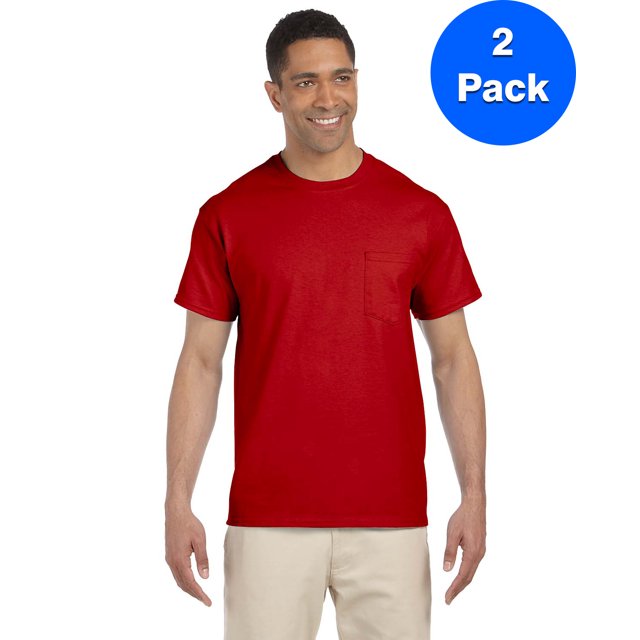 Gildan T-Shirt Ultra Coton pour Hommes avec Poche - G230 (Lot de 2)