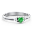 thumbnail image 1 of Birthstone Heart Ring with Shoulder Accents - Emeral (May), 1 of 4