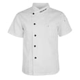 thumbnail image 2 of Unisex Short Sleeve Chef Coat Jacket Restaurant Kitchen Cook Uniform Snap Button 3XL, 2 of 8