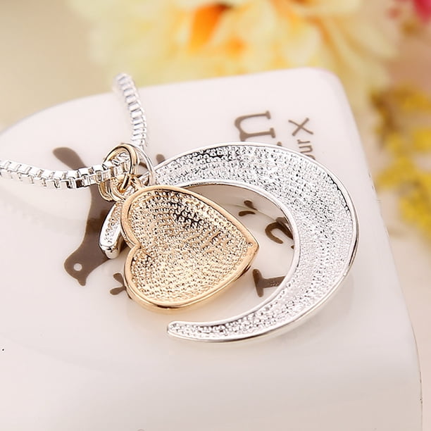 ZZkhGO I Love You Mom Heart Necklace, Alloy Pendant Mother's Day