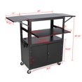 thumbnail image 2 of Av Cart With Lockable Cabinet, Height Adjustable 24-42", Non-Slip Mat, 100 Lbs Capacity, Mobile Workstation With Additional Storage, 2 of 7