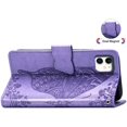 thumbnail image 3 of Wallet Case for iPhone, Embossed Butterfly Flower Premium PU Leather [Kickstand] [Card Slots] [Wrist Strap]Cover for iPhone, 3 of 7