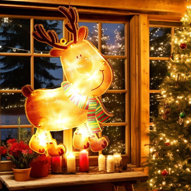 XZNGL Christmas Lights for Tree,Christmas Presale Get Surprise Offer Christmas Window Hanging Lights Christmas Lights Window Stickers Hanging Lights Christmas Decorative Lights Shop Windo