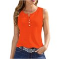 thumbnail image 1 of Timegard Tank Tops for Women Round Neck Button Sleeveless Solid Color Dressy Casual Tunic Top Blouse, 1 of 7
