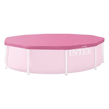 INTEX Couverture de Piscine de 10 Pieds pour Piscine Ronde à Cadre Métallique pour l'Extérieur et la Cour Arrière, Rose