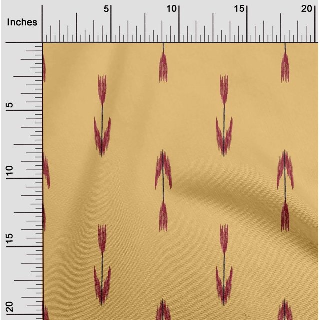 oneOone Coton Popeline Tissu Imprimé Ikat Flèche BTY 56 Pouces de Large