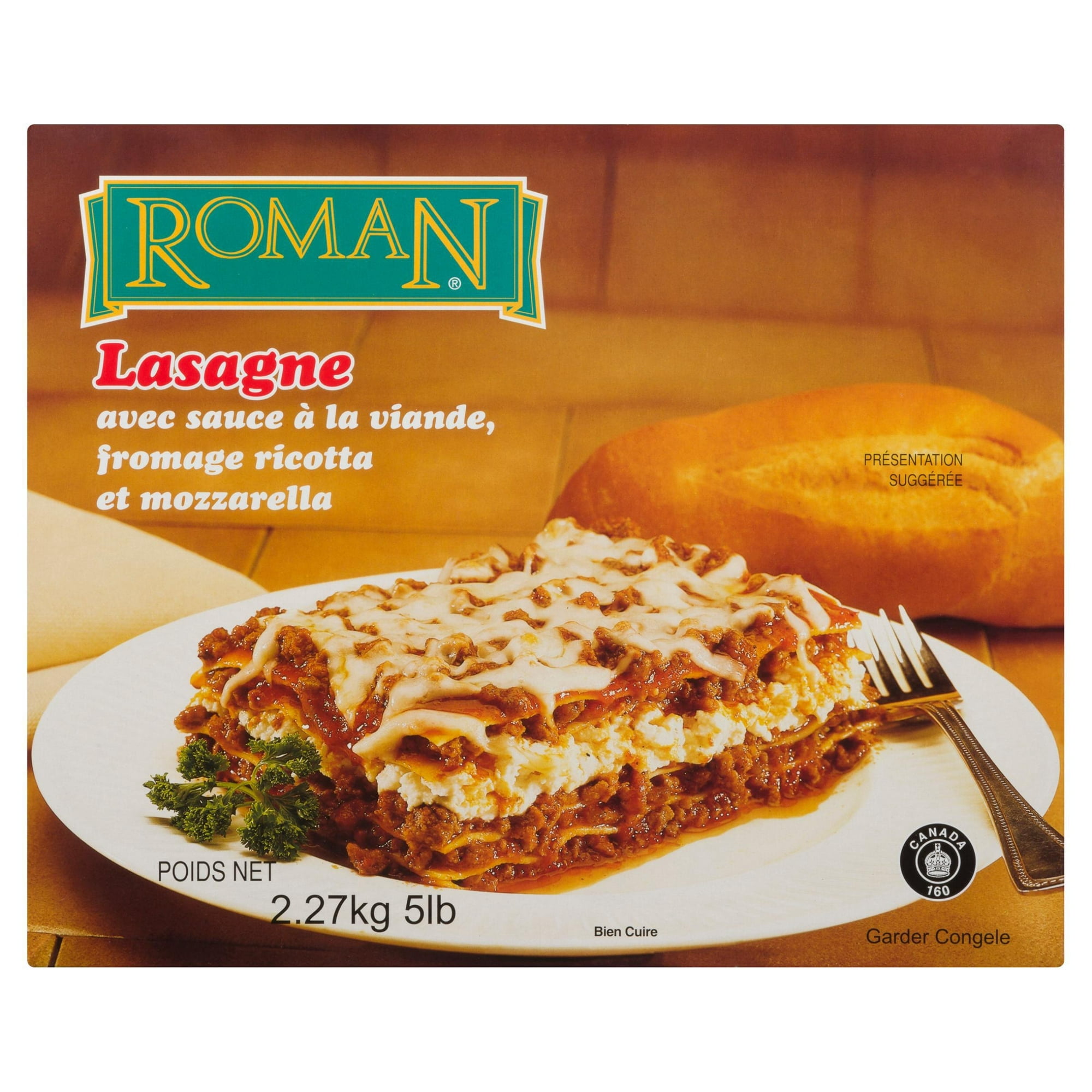 Roman Cheese Lasagne avec Ricotta et Sauce à la Viande 2.27 kg