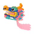thumbnail image 1 of Handmade Paper Dragon DIY Material s Props Children's Toys Ornament Practical pink 45x38cm, 1 of 7