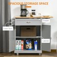 thumbnail image 4 of HOMCOM Îlot de Cuisine Pliable avec Tiroir de Rangement, Chariot Utilitaire Roulant, 4 of 10