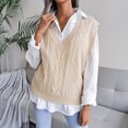 thumbnail image 3 of Gilet Sans Manches pour Femmes Gilet pour Femmes à Col en V Uni Tricoté Chandail Décontracté Mode Gilet Sans Manches Veste Manteau Hauts, 3 of 6