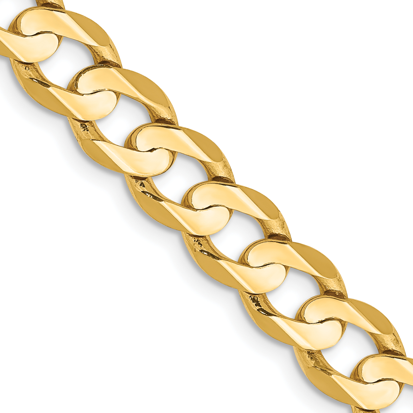14k Yellow Gold 24 Inch 6.75mm Concave Curb Chain Necklace Pendant Charm