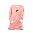 thumbnail image 2 of Chandails à Capuchon pour Femmes, Mode Décontractée d'Hiver, sous-Couche Chaude en Peluche, Imprimé de Noël, Manches Longues, Col Rond, Tenue de Plage pour Femmes en Solde, 2 of 6