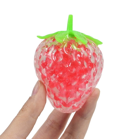Simulation Stberry Stress Ball, Soft Fruit Squeeze Relief Toy for Adult Kids Desktop Decompression Gift