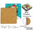 thumbnail image 4 of Inkdotpot Set of 6 Drink Coasters Easy Clean 4-inch SquareCoastersCork Base,Reusable,Christmas, 4 of 8
