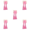 thumbnail image 1 of Guardoinrt Versatile Women Bell Bottom Pants With Stretchy Fit Multiple Sizes Available High Waist Bell Bottom pink 3XL 5Set, 1 of 6