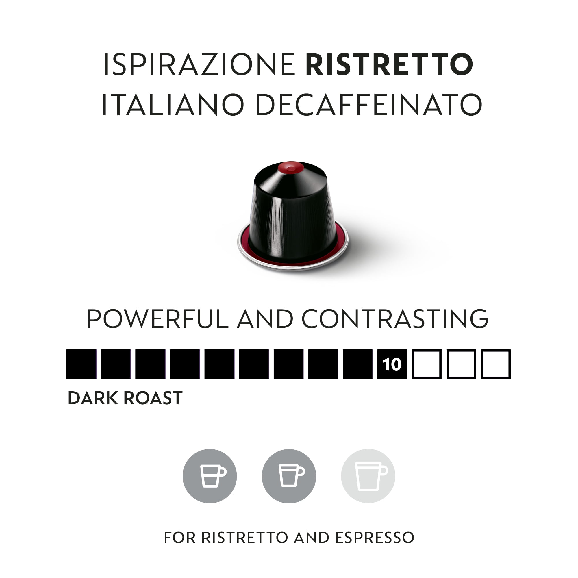 Nespresso Decaf Ristretto Italiano Dark Roast, Coffee Pods, 40 Ct