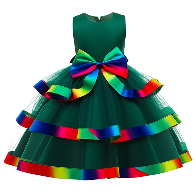 B91xZ Robe Maxi à Manches Courtes pour Filles Robe Tunique Basique Sans Manches d'Été, Vert 3-4 Ans
