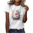 thumbnail image 2 of Weiqiqre Summer Tops for Women Happy Easter T Shirt Easter Bunny Shirt Cute Rabbit Graphic Tee Gift Spring Tees Tops, 2 of 4
