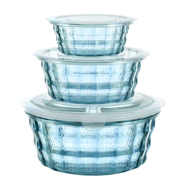 SIfdSeng Snack Tray 3 Fruit Box Fruit Containers with Tureen Bowl Clear Container Container Sealed Container Cereal Oatmeal Food Box Zero-Waste Plastic Snack Containers with Lids