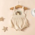 thumbnail image 2 of XZNGL Toddler Baby Girls Summer One-piece Cotton Sling Romper Rainbow Halter Romper, 2 of 9