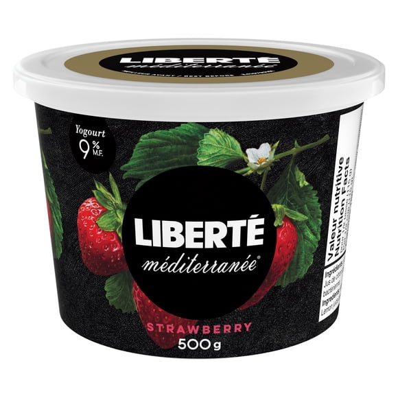Yogourt Liberté Méditerranée 9 %, fraise, 500g
