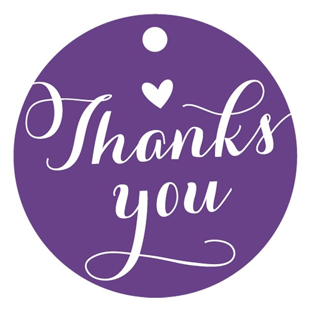 100 PCS Personalized Thank You Hang Tags Custom Wedding Favors Gift Circle Paper Tags