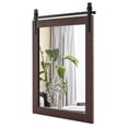 thumbnail image 1 of Costway 30"x22" Wall Mount Mirror Decor Vanity Mirror Wood Frame Barn Door Style Walnut, 1 of 9