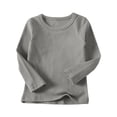 thumbnail image 2 of RXIRUCGD T-Shirts pour Tout-Petits Garçons Filles Mode Couleur Unie Col Rond Manches Longues Haut ( Gris, Taille : 8-9 Ans ), 2 of 8