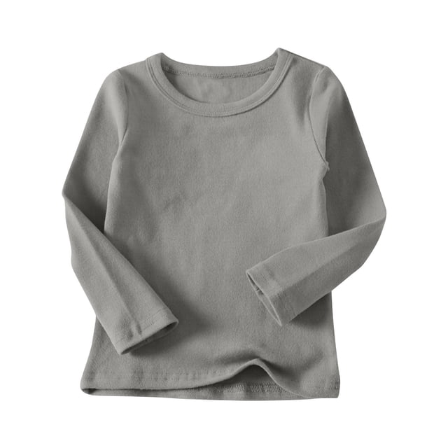 WRKEKC Chandails à Manches Longues pour Filles, T-Shirts à Manches Longues pour Filles, Chandails pour Tout-Petits Garçons Filles Tendance Couleur Unie Col Rond Haut à Manches Longues
