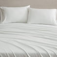 thumbnail image 2 of Martha Stewart Everyday Pima Cotton 600 Thread Count Dottie Stripe Green Sheet Set, Double, 2 of 6