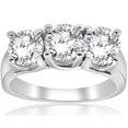 thumbnail image 1 of 3ct Three Stone Diamond Engagement Ring 14K White Gold, 1 of 3