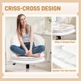 thumbnail image 4 of HOMCOM Chaise de Bureau à Croisillons avec Roulettes, Chaise de Bureau Grand Sans Accoudoirs, Blanc, 4 of 10