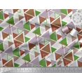 thumbnail image 3 of Soimoi Orange polyester Crepe Fabric Triangle Geometric Print Fabric by Yard 52 Inch Wide, 3 of 3