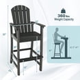 thumbnail image 3 of Gymax 2PCS HDPE Bar Height Stool Tall Chair Armrest Footrest All Weather Outdoor Patio, 3 of 10