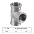 thumbnail image 4 of Unique Bargains 3/4 NPT Female Thread Tee Pipe Fitting Hose Adapter 304 Stainless Steel, 4 of 5