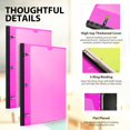 thumbnail image 3 of MAKHISTORY Telescoping 3 Ring Binder-12PCS, Flexible Binder with Customized Front Cover+Clear Catalog Pocket+3 Round Rings, Flat Writing Binder, 4 Bright Colors, 3 of 6