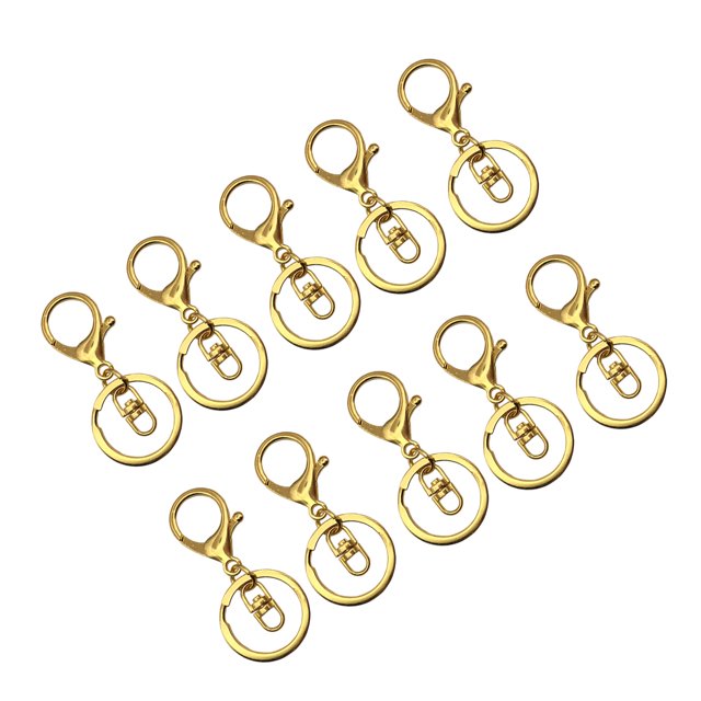 Maytalsory 10pcs Metal Carabiners Lobster Claw For Keychain - Strong And Functional Accessories For Easy Key gold 1Set