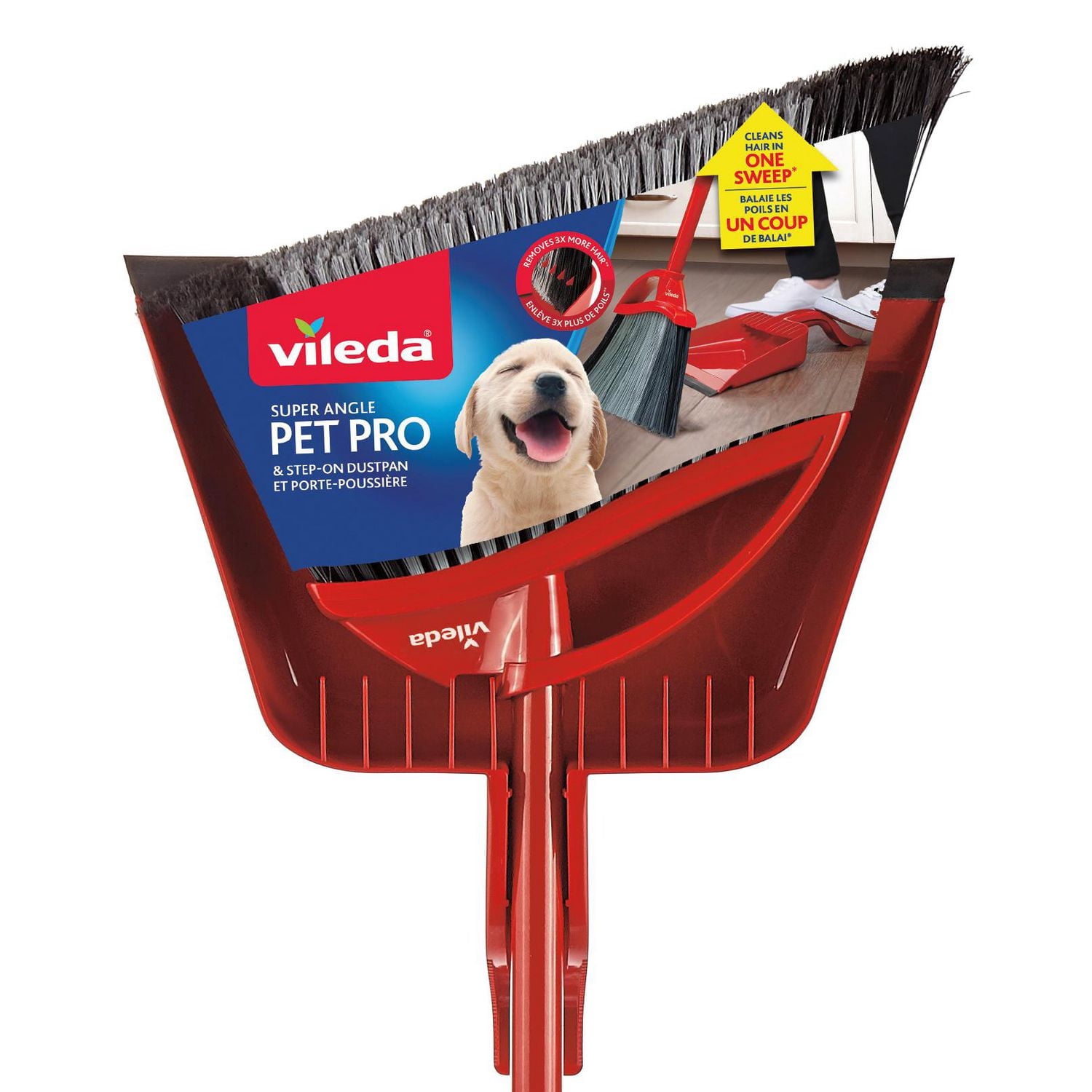 Vileda Super Angle Pet Pro Broom & Step-On Dustpan