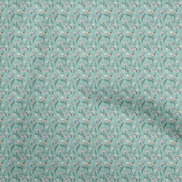 oneOone Rayon Mint Green Fabric Floral Sewing Craft Projects Fabric Prints By Yard 56 Inch Wide