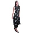 thumbnail image 3 of Moomaya Kurta Sans Manches à Col Peter Pan avec Pantalon Ensemble Ethnique 2 Pcs pour Femmes, 3 of 6